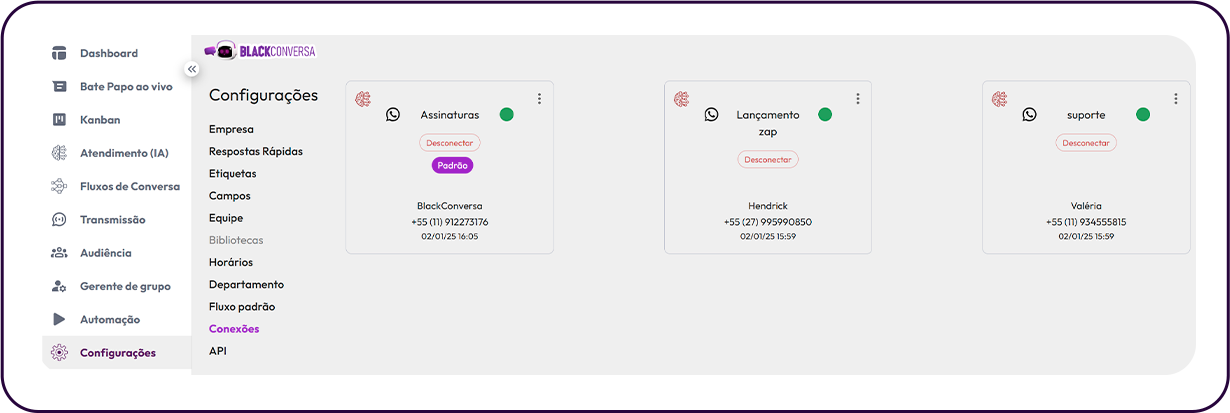 Interface BlackConversa